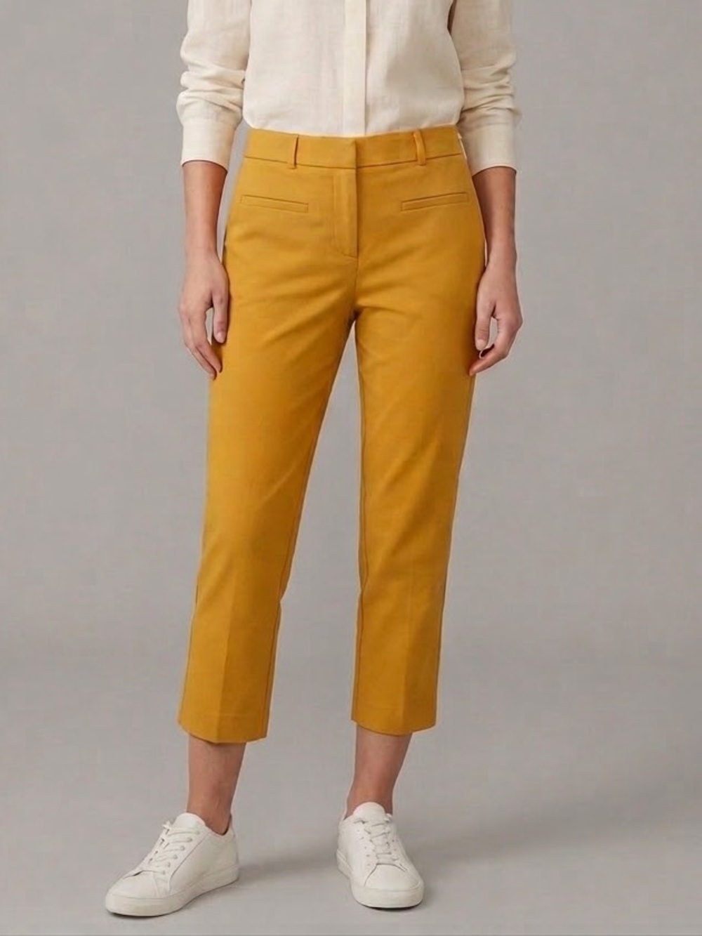 Banana Republic Sloan Crop Pants in Bright Mustard